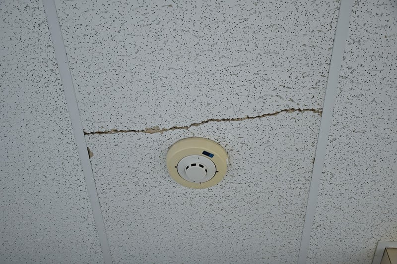 Cracked ceiling tiles