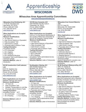 Milwaukee Apprenticeship Committees